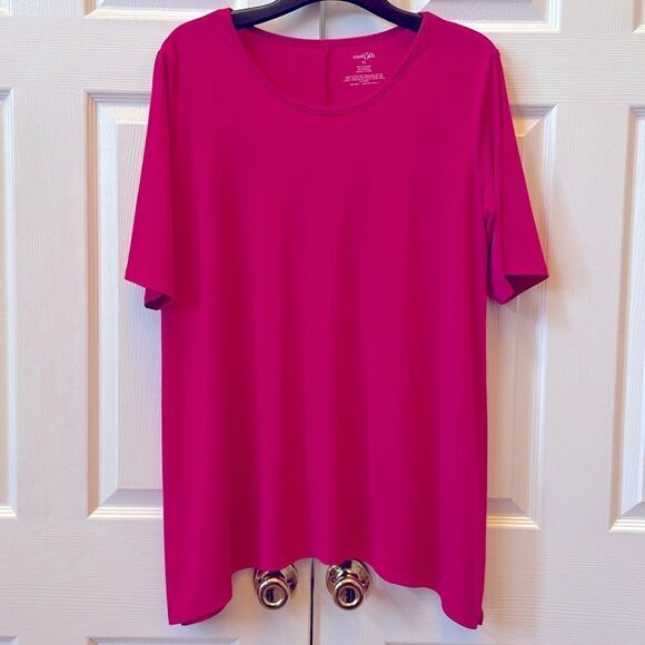 PINK SHORT SLEEVE HIGH LOW TOP SIZE XL BY EAST 5th - Picture 1 of 5